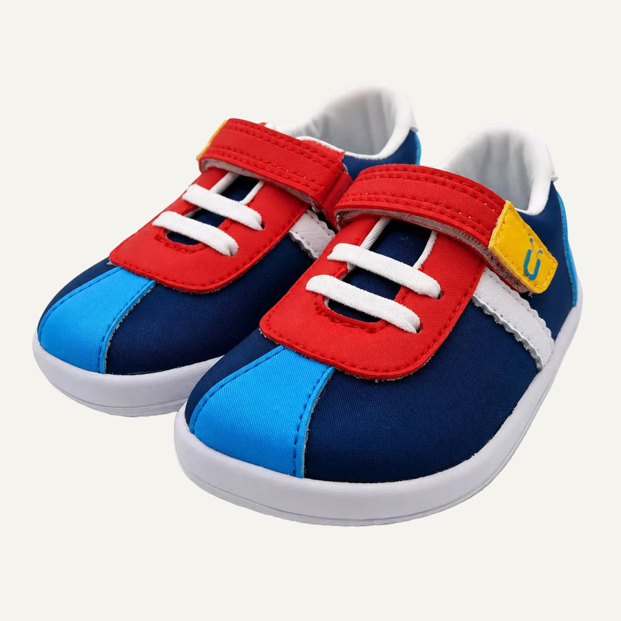 Zapato Barefoot BLUMB VYBE para niño en color zafiro, vista en perspectiva